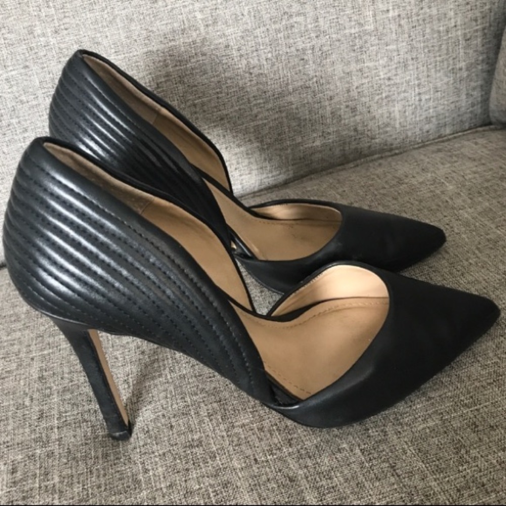 BCBGeneration Pointed Black D’Orsay Stiletto Pumps